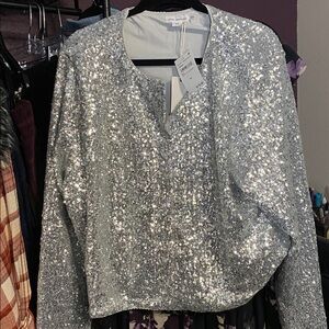 Good American Silver Sequin Jacket -NWT -4xl